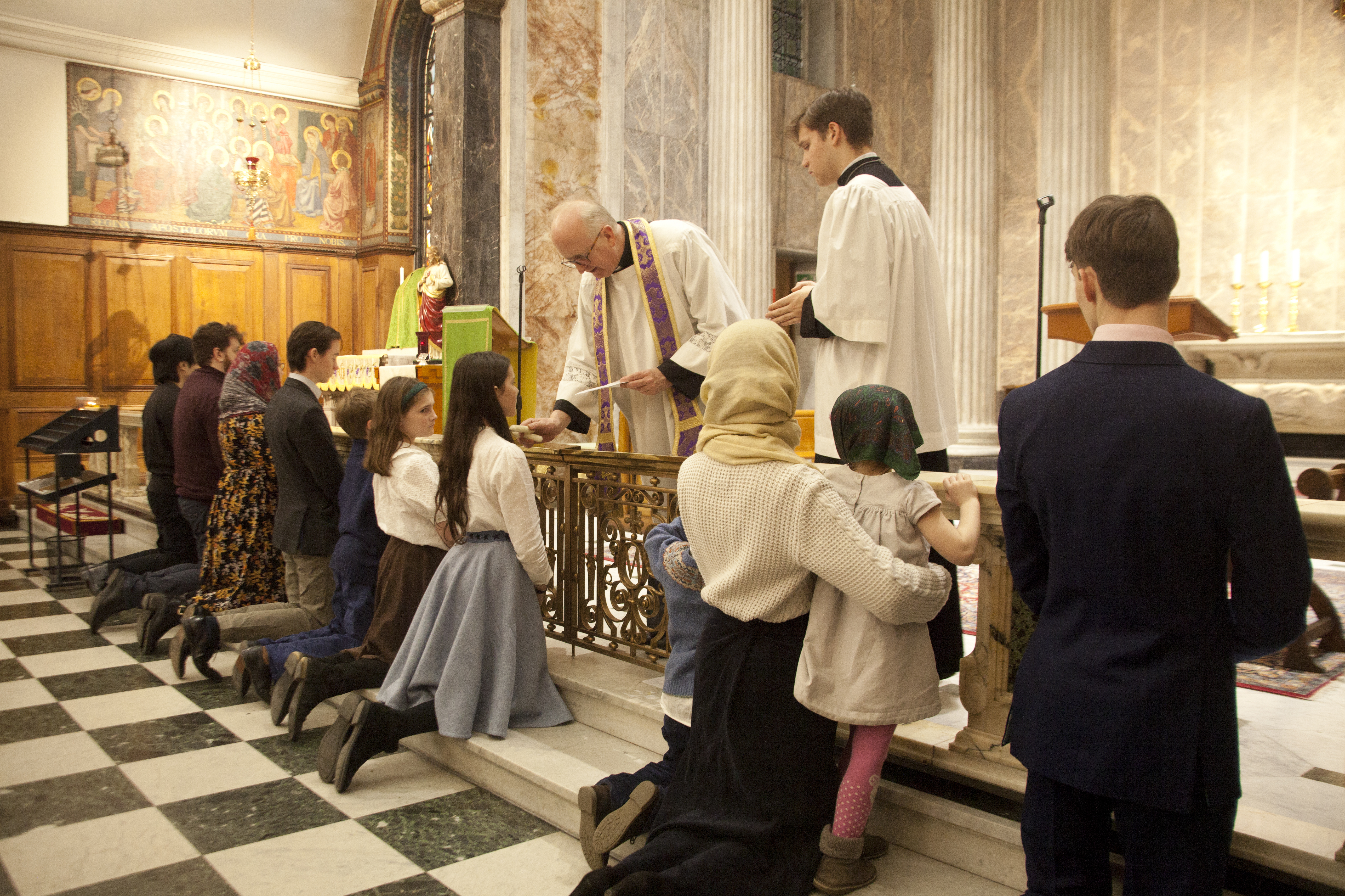 Young People at Mass, St Mary Moorfields, London