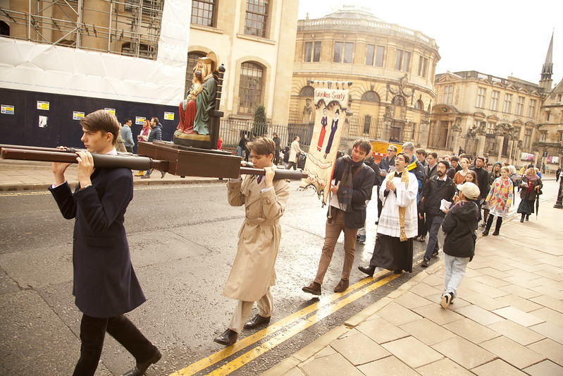 Procession through the streets of Oxford at the Oxford Pilgrimage in 2023.